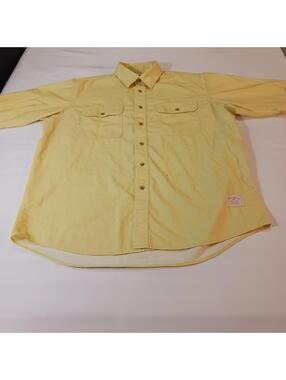 Bob Timberlake Build To Last Men's Yellow Cotton Short Sleeve Pockets Large